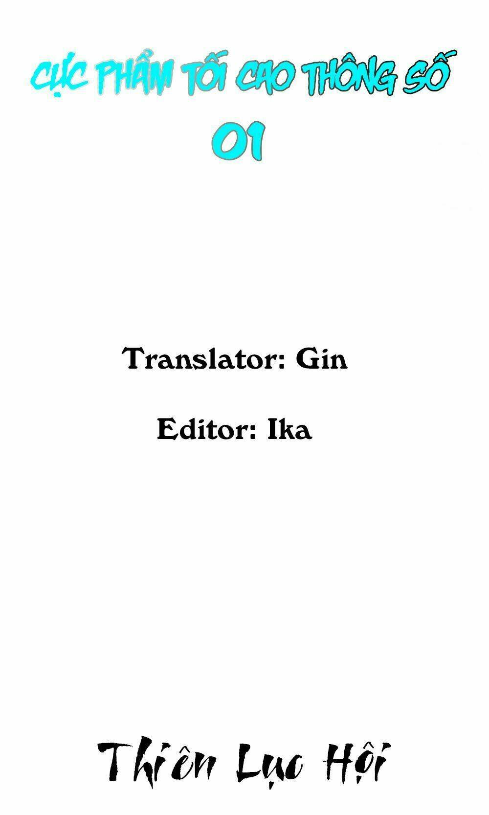 Cực Phẩm Tối Cao Thông Số 01: Chapter 0