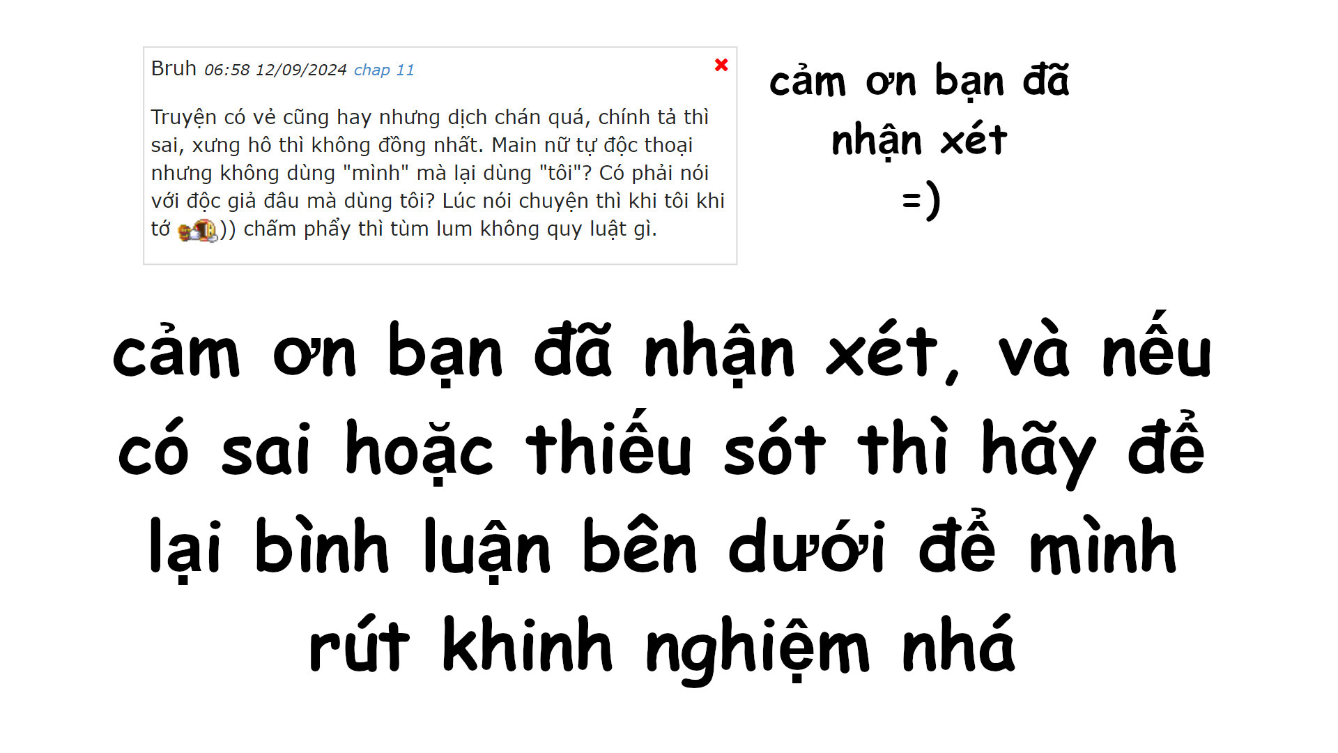Tuyên bố tạm biệt [ Update chap 14 - tạm biệt]: Chapter 12